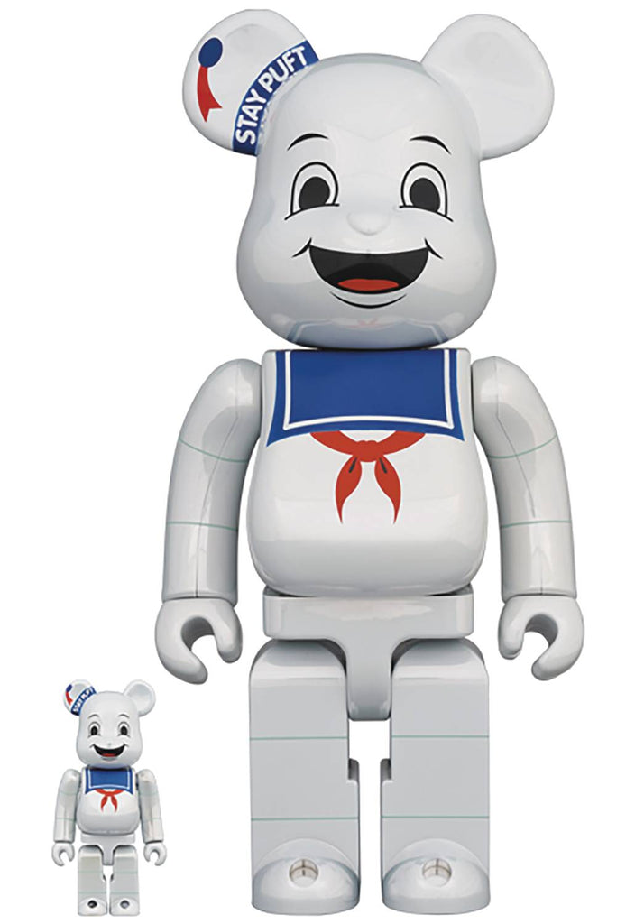 STAY PUFT MARSHMALLOW MAN WHITE CHROME 100% & 400% BE@RBRICK